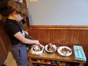 Making fresh snow candy. We read about this in the Little House on the Prairie, where the Ingalls family would pour warmed molasses into fresh snow to make a molasses candy. 