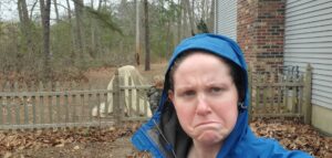 Meagan is still not enthralled about the cold weather in New Jersey. 