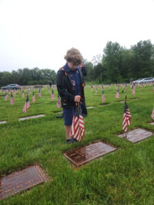 Memorial Day flag placement at the BG William C. Doyle Veterans Memorial Cemetery. This took place Friday of Memorial Day weekend and was a rainy event. 