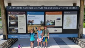 Off to Gettysburg National Military Park. It was a rather warm day, and the kids weren't thrilled, but we had a good time. 