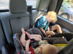 Evan and Garrett had their fill of the heat and the sights. We did the rest of the driving tour in the car with the audio accompaniment. 