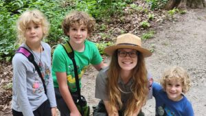 The kids with our Ranger who happily answered all of their questions, questions, and more questions. Evan may have had a crush as well!