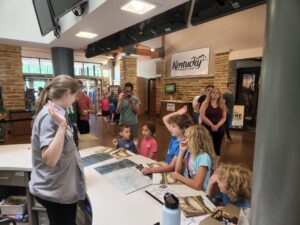 Mammoth Cave , the second day. The kids are working on their Junior Ranger badges for Mammoth Cave. 