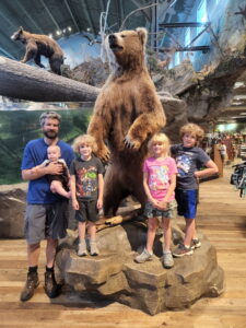 Mandatory picture by the bear in the store. 