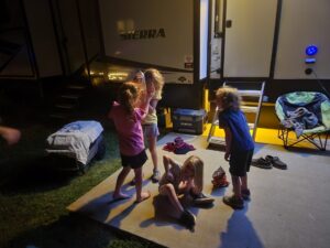 Back at the campground, the kids made fast friends with kids a few spots down and had a great time playing. 