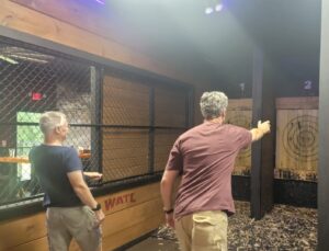 We met up with Karl Denninger for good food, conversation, and axe throwing!