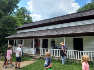 We took a tour of one of their period buildings accompanied by a live performance of a period musical instrument, a form of early guitar. 
