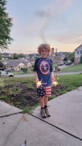 Evan was ready for the festivities on July 4th! We were hosted by Karl Denninger, of the Market Ticker blog. A big thanks to him for hosting us!