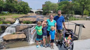 Falls Park in Greenville, SC. Here we met up with and were hosted by another acquaintance of ours. 