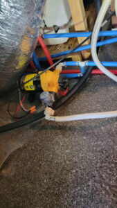 I took the opportunity to also replace the on board 12VDC water pump. The Shurflo pump that was installed was leaking somewhat randomly when it ran and/or felt like it. I replaced it with another Shurflow, but that started leaking shortly after install as well. I ended up replacing it with a US Adventure Gear 3500 model. That one has worked great since. 