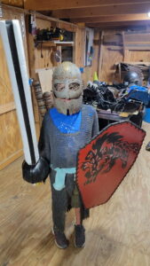 Jarek in a chain mail shirt. 