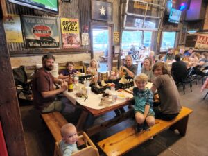 Excellent BBQ in Houston, where we met up with our friend Paul, and his family. 