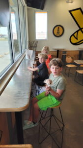 Pit stop on the way from Houston to Austin, Tx. Kids got a tasty ice cream on a hot day!