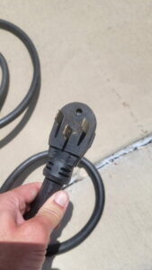 Did you ever feel that you were ungrounded? Discovered this on the RV power cord at the truck stop. Time for a new connector. 