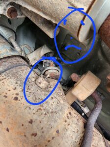 Our adventure wasn't over yet. This is one of the Exhaust temp sensors that failed, causing the truck to shut down. Alan tried to remove it to replace it, however the bolt broke on it. So, off to a truck shop the truck went. All of the offending sensors were replaced, so far so good. 