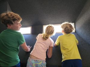 Once we made it up to the top, the kids were all about looking out at the amazing views. 