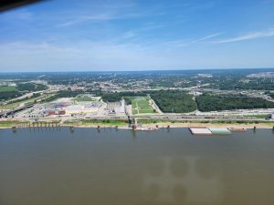 The view of East St. Louis, Illinois from the arch. 