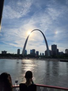 The Gateway Arch as seen from the river. 