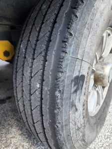 Another adventure! Checking on the trailer tires throughout the trip, I noticed that they had not been wearing properly. The wear had progressed to a point that was becoming concerning. I ordered a new set of tires to meet us up ahead. 