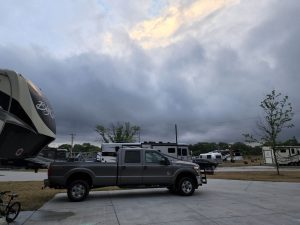 Ashland, VA as a storm rolled in. We were in town to meet up with a friend, as well as a stop over on our way to South Dakota. We discovered a historical marker for the Ox-Bow Trail, which was interesting to read about. 
