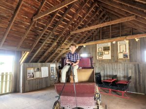 Jarek up on one of the buggies that was out for display. 