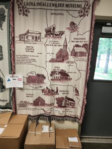 We arrived in Wisconsin, and checked out the Ingalls museum there in Pepin. They had a tapestry of all the moves she made in her life. 