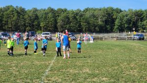 Arya and Evan on the field for Soccer!