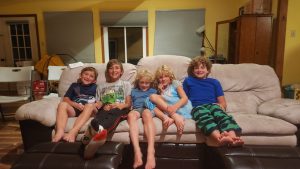 Joey and Jacob, from the home school group, came over to visit. 