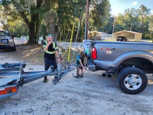 Jarek was very excited to unhook the U-haul trailer when we turned it in.He learned a lot on the trip about towing and moving things. 